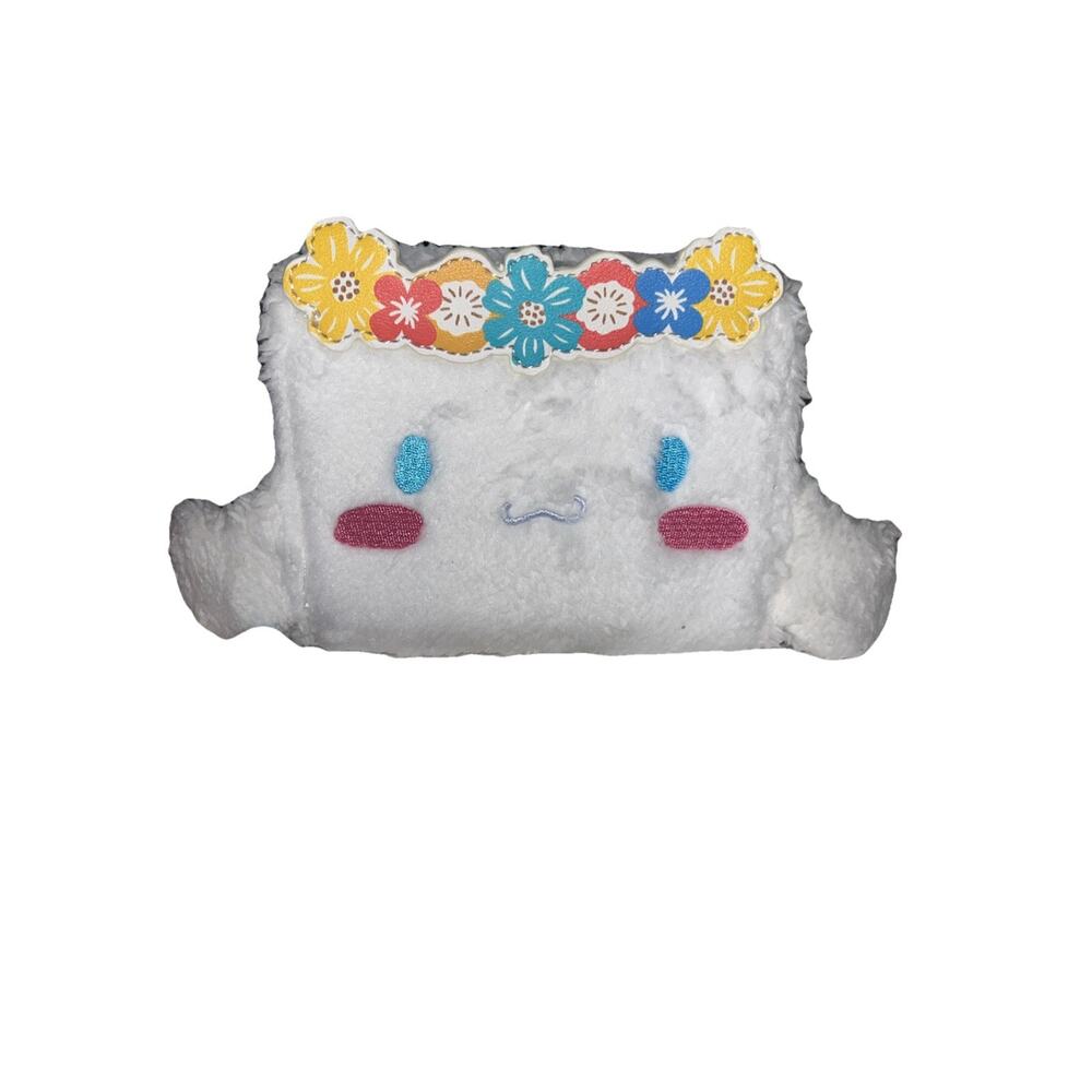 Loungefly Sanrio CINNAMOROLL Flower Crown Fuzzy Plush Zip Around Wallet NWT New - Picture 6 of 8